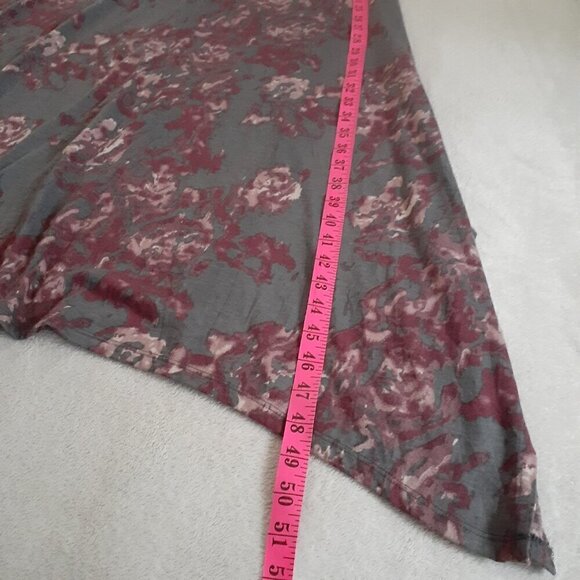 Soft Surroundings NWT Women's Size M Gray Purple Printed Scoop Neck Midi Dress - Picture 12 of 13